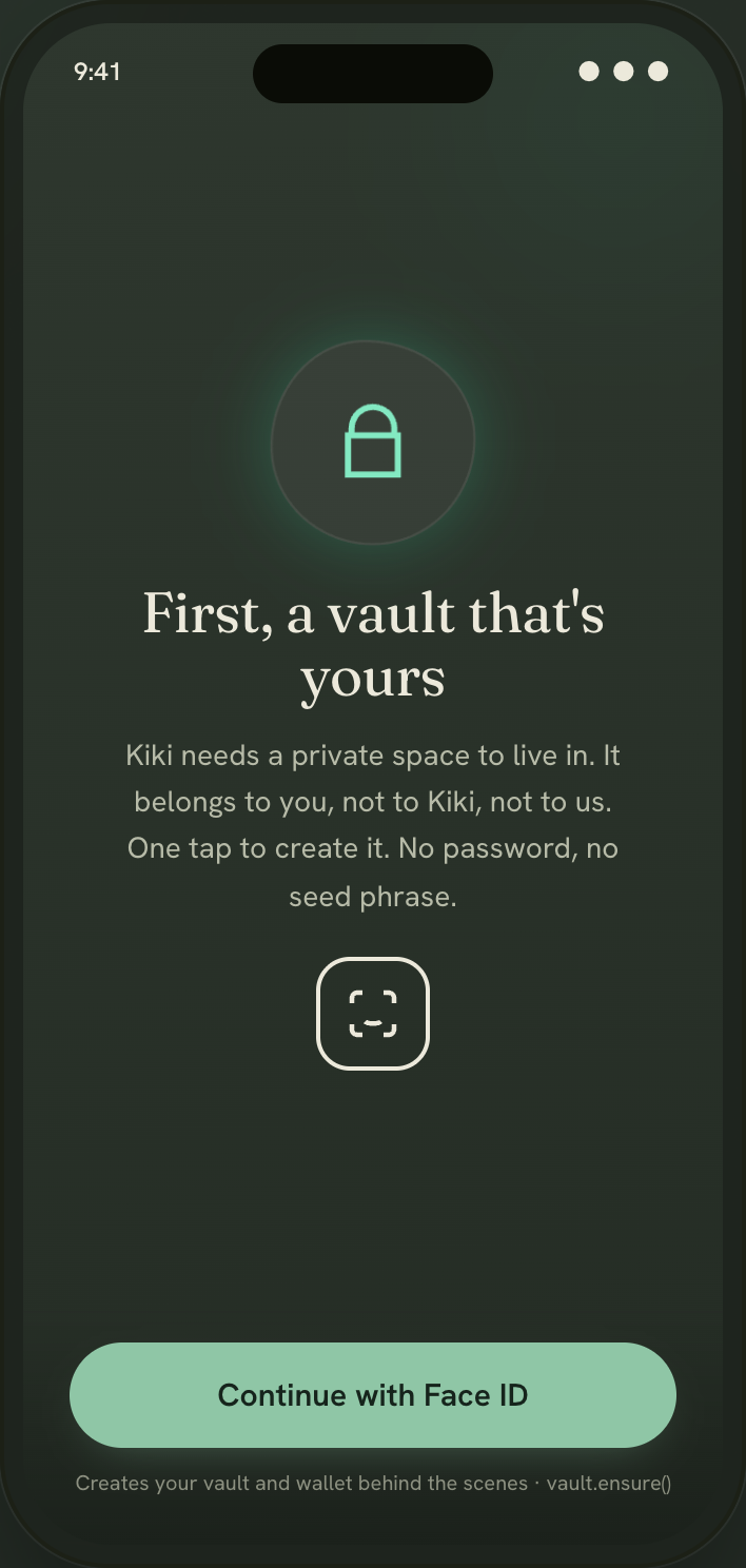 Claim your private vault with Face ID